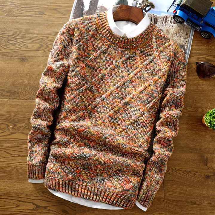 Comfortable men's classic crew neck sweater. Stylish long sleeve knitwear for casual & smart-casual looks.