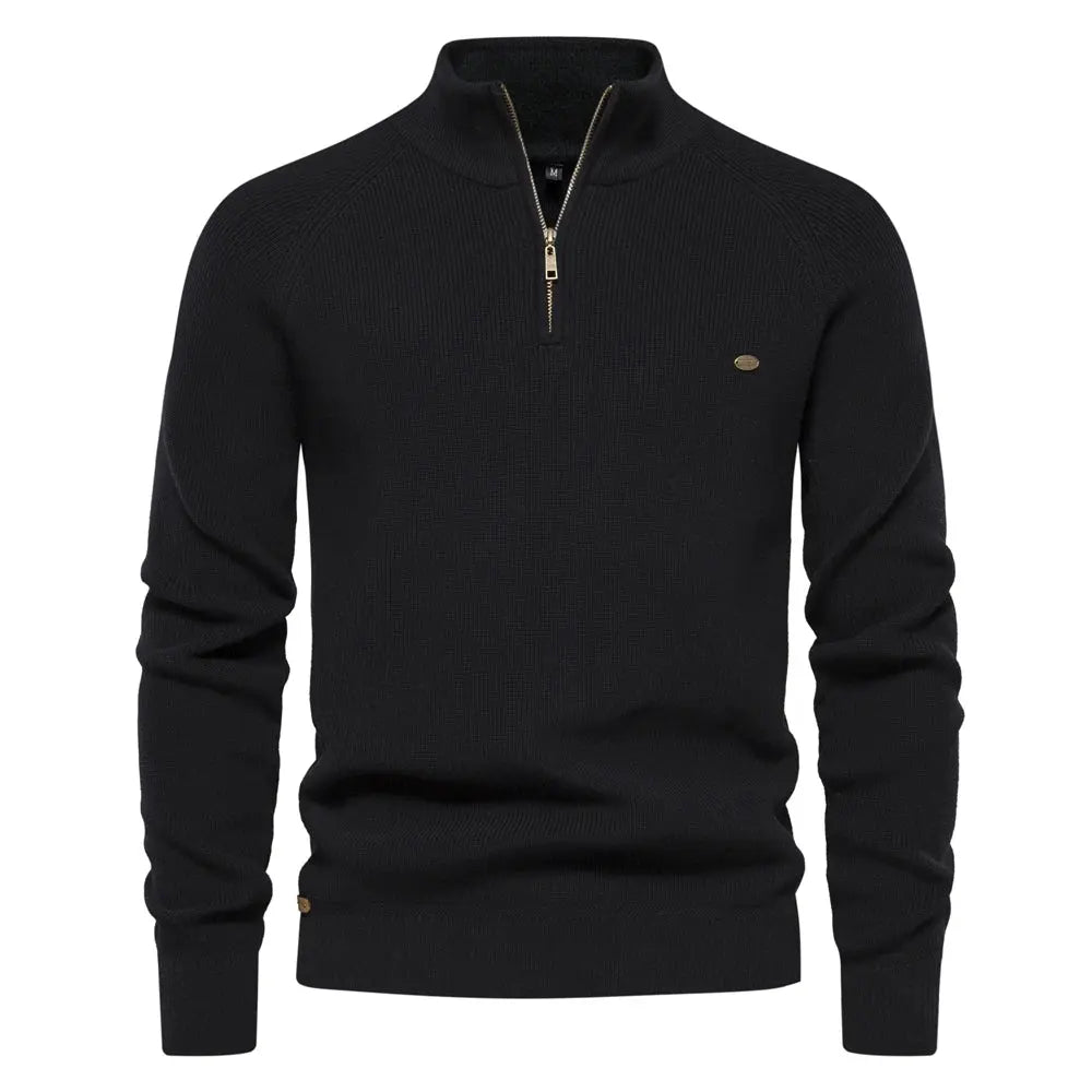 Stylish men's half-zip jumper, a classic knit pullover ideal for casual, everyday fashion.