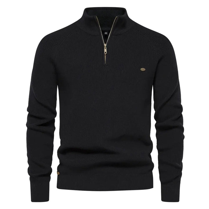 Stylish men's half-zip jumper, a classic knit pullover ideal for casual, everyday fashion.