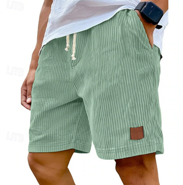 Classic men's textured lace-up shorts for summer, providing ultimate casual comfort.