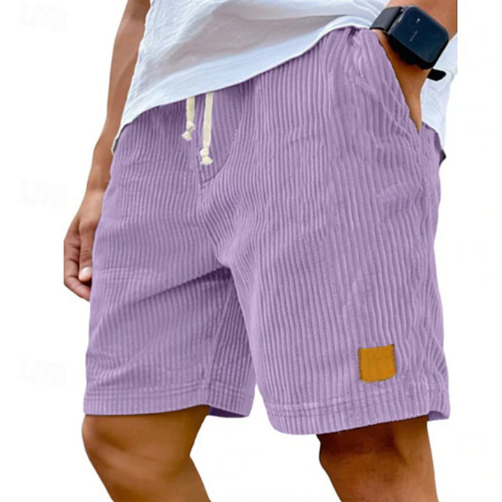 Men's classic lace-up summer shorts in a textured fabric for relaxed casual and beach wear.