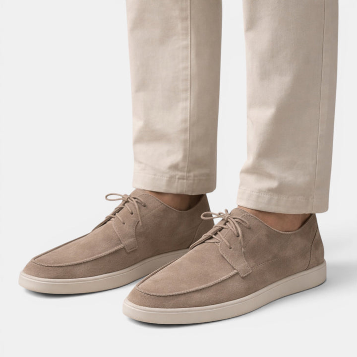 Men's classic lace-up loafers for sophisticated summer style. Versatile smart casual footwear.
