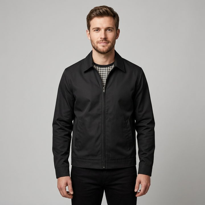 Men's classic lined zip-up jacket for versatile smart casual style. Ideal everyday outerwear with a modern fit.