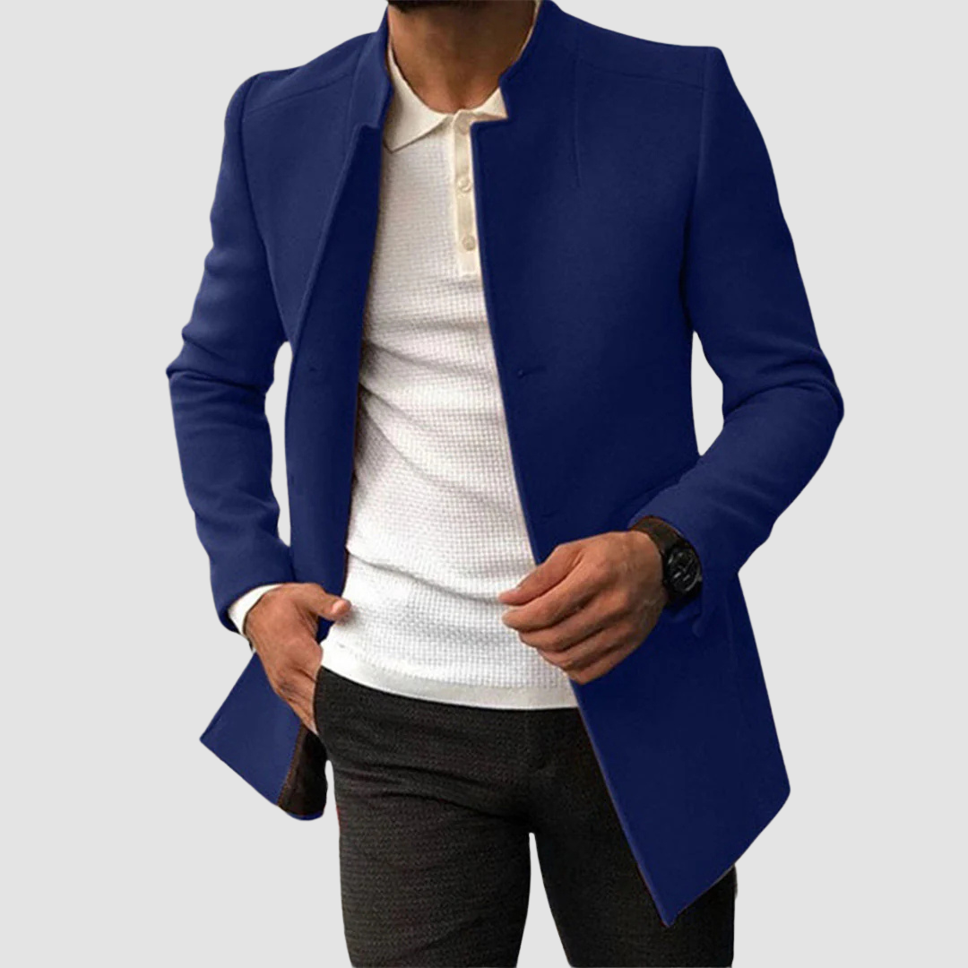 Timeless men's classic long coat. An elegant overcoat for modern men's fashion & formal wear.