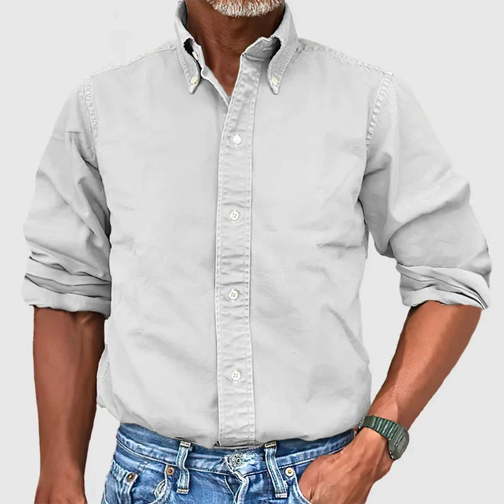 Men's button-down long-sleeve shirt. A timeless classic, perfect for business casual, office, or everyday style.