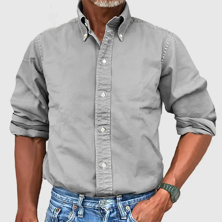 Elegant men's long-sleeve button-down shirt. The ultimate classic for versatile casual and formal ensembles.