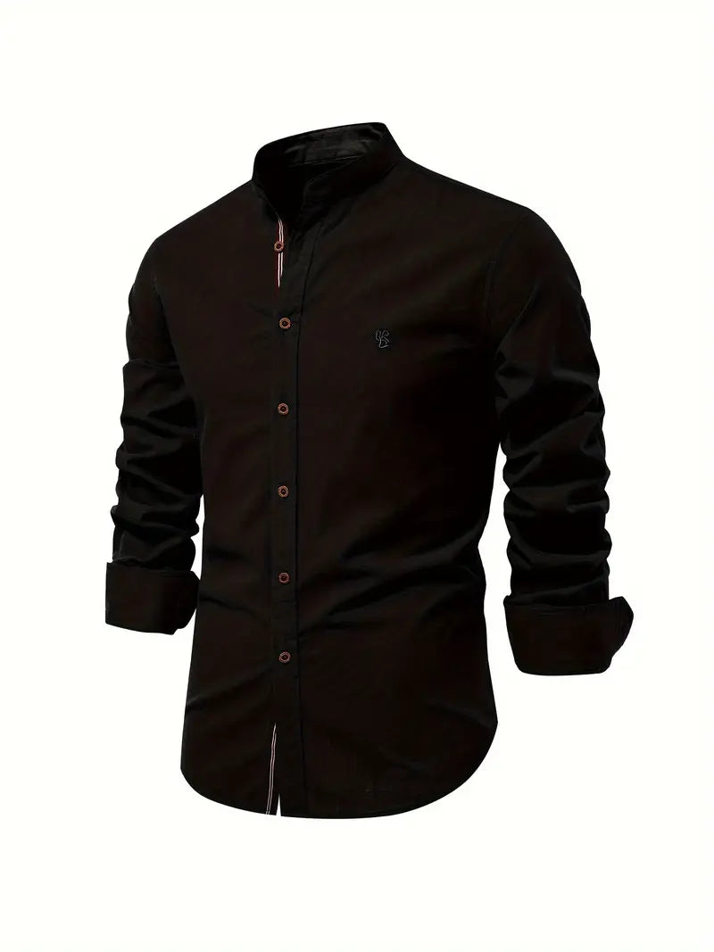 Versatile men's classic button shirt, ideal for comfortable everyday style & smart casual occasions. Wardrobe essential.