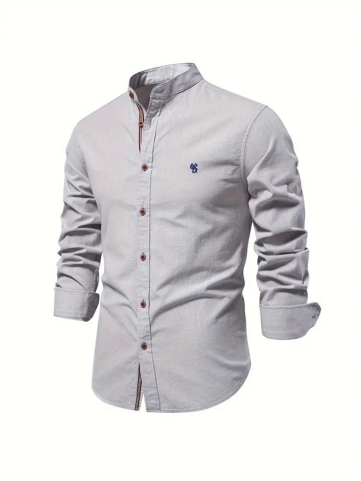 Essential men's classic long-sleeve button shirt. Versatile & comfortable for smart casual, everyday fashion.