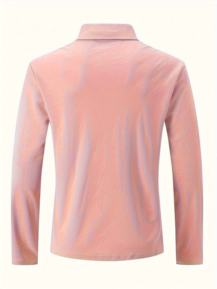 Premium men's long-sleeve polo, offering exceptional comfort and adaptable styling.