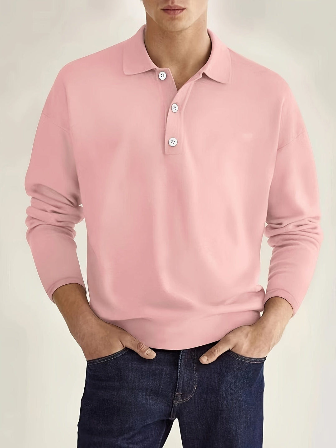 Everyday men's long-sleeve polo, combining ultimate comfort with a smart casual look.