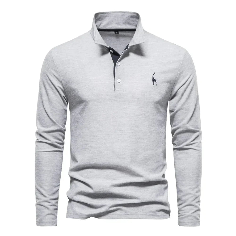 Men's classic long sleeve polo shirt in a regular fit, perfect for versatile smart casual or everyday wear.