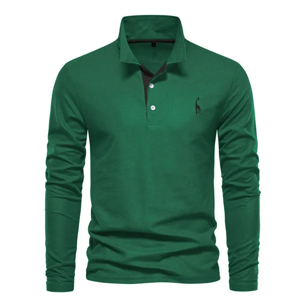 Classic men's long sleeve polo, an essential everyday shirt for versatile men's fashion. Regular fit.