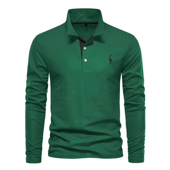 Classic men's long sleeve polo, an essential everyday shirt for versatile men's fashion. Regular fit.