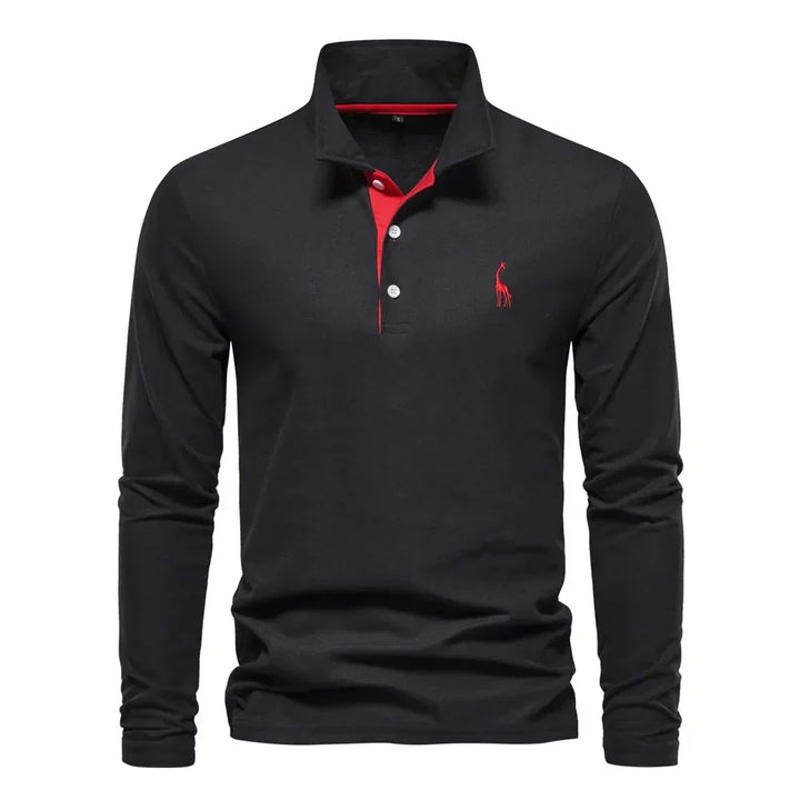 Classic men's long sleeve polo shirt offering comfortable style. Great for casual & smart casual spring/fall outfits.