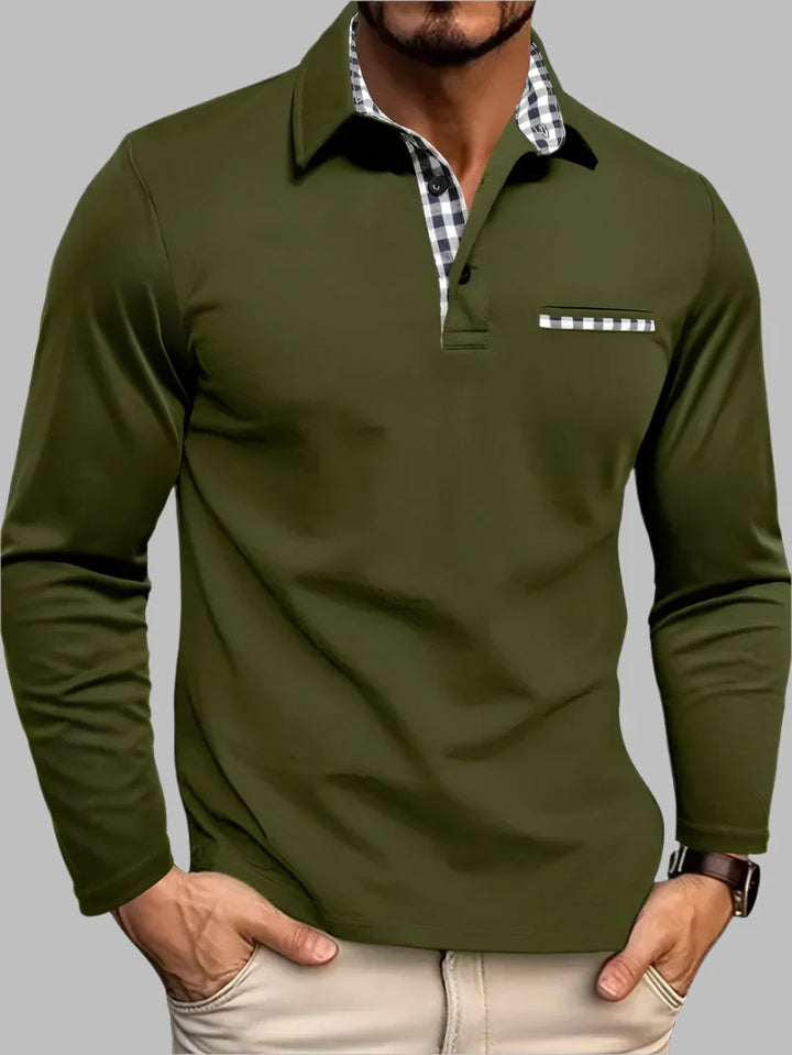 Versatile men's classic long sleeve polo for summer. Tailored fit casual shirt, perfect for spring & summer.
