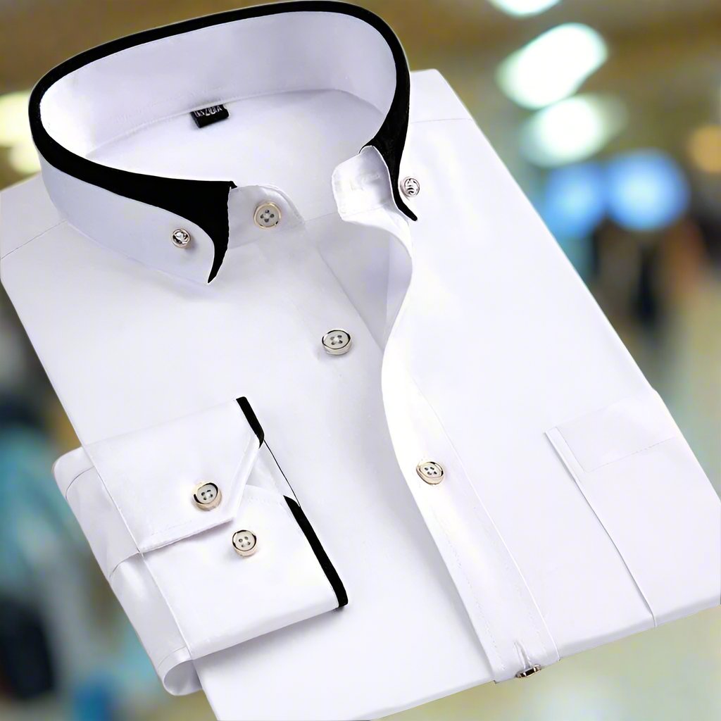 Tailored fit men's long-sleeve shirt, soft fabric for everyday comfort & versatile styling.