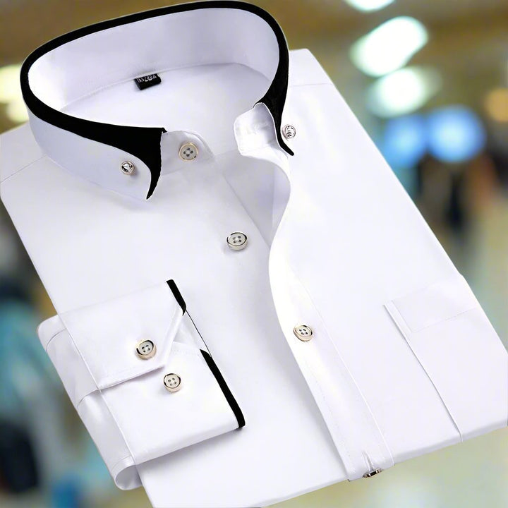 Tailored fit men's long-sleeve shirt, soft fabric for everyday comfort & versatile styling.
