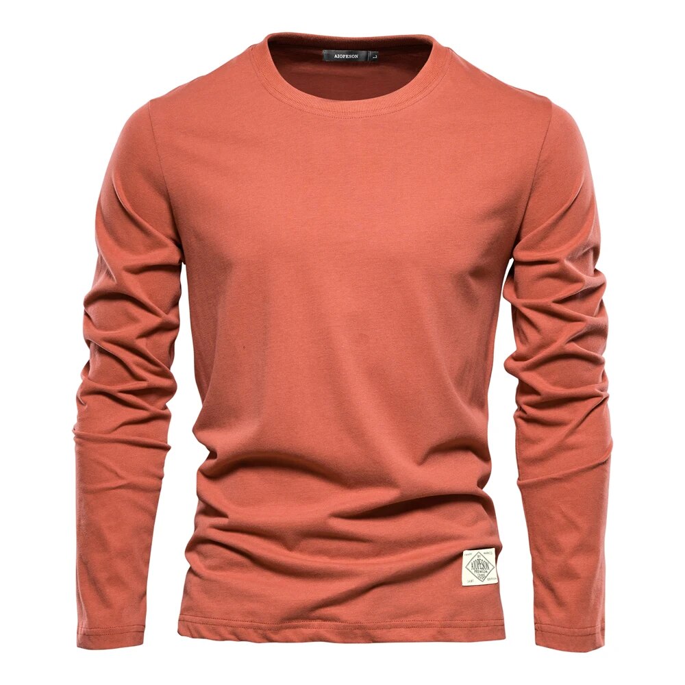 Classic men's long-sleeve t-shirt, essential for relaxed daily fashion and layering.