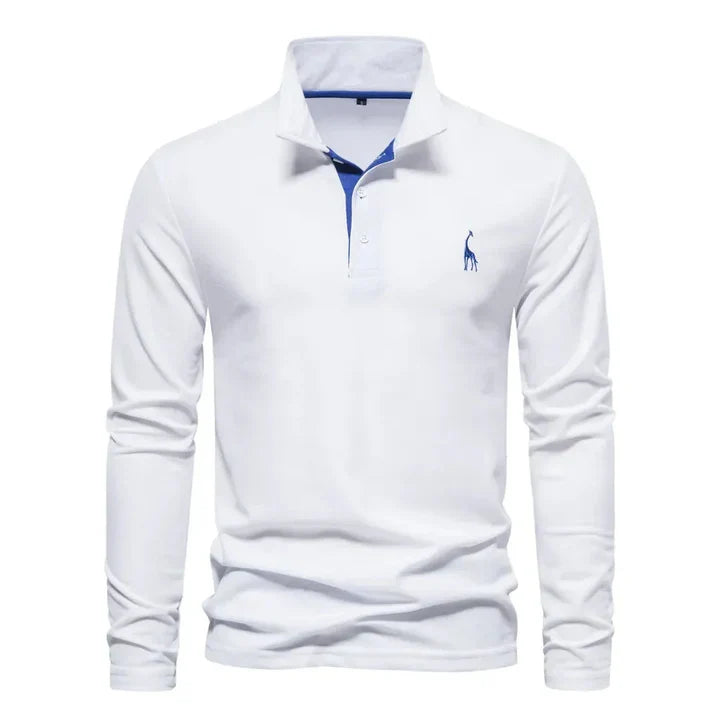 Men's everyday long-sleeved polo for a smart casual look. Timeless design with a comfortable regular fit.