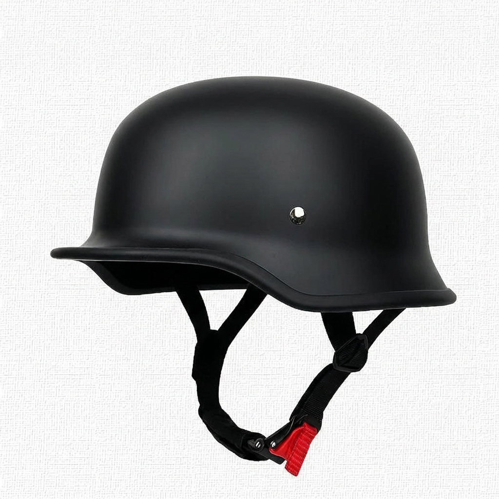 Durable men's open-face half helmet for motorcycles, featuring a classic design for cruising & rider protection.