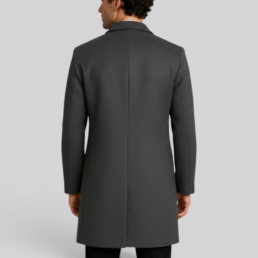 Men's regular fit trench coat, warm and stylish mid-length design for winter.