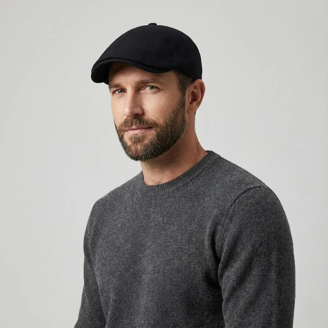Men's classic newsboy flat cap for stylish everyday wear & vintage fashion accessory.