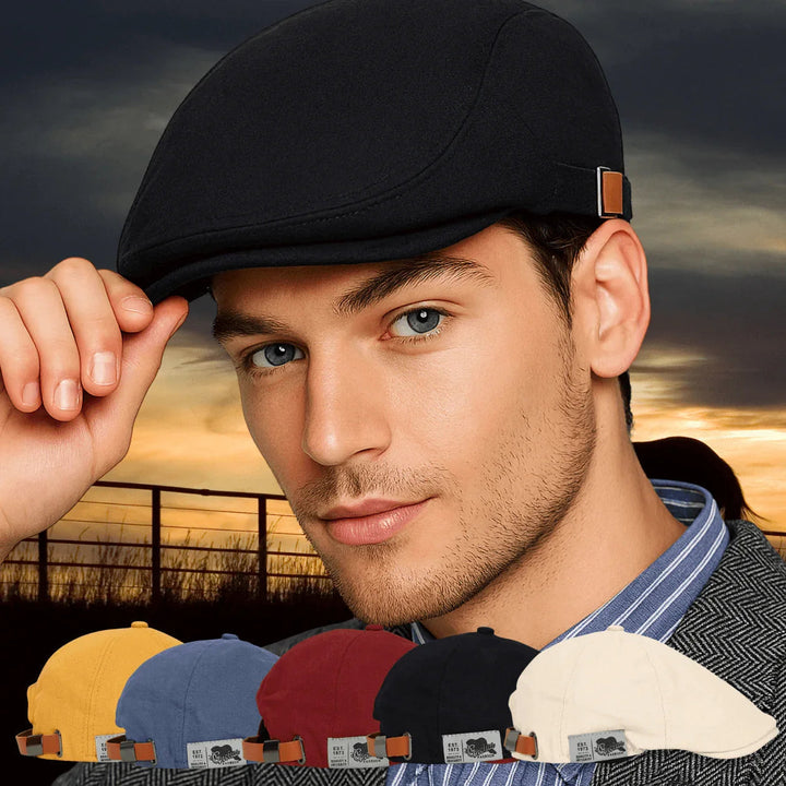 Elegant men's flat cap, a newsboy style hat for a touch of classic sophistication & casual flair.