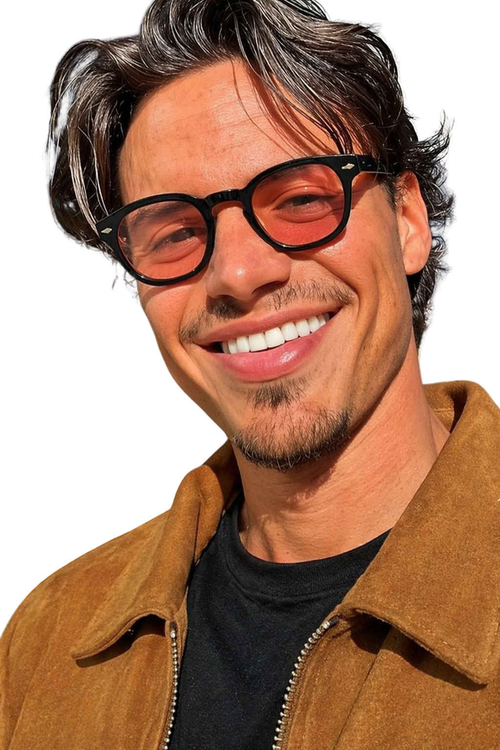 Fashion accessory: men's thick frame oval sunglasses with tinted lenses for summer.