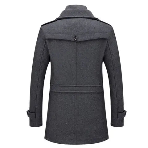 Versatile men's classic Oxford winter coat. Warm outerwear suitable for formal, business, or smart casual fashion.
