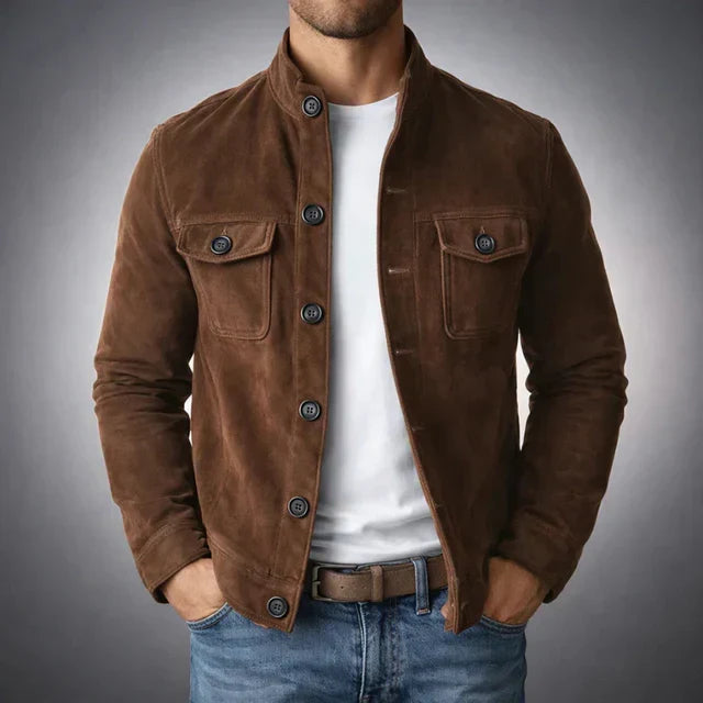 Versatile men's classic jacket, suitable for casual outings or layering as stylish outerwear.