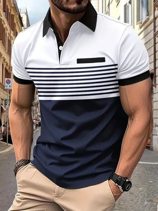 Classic men's polo shirt in a relaxed fit, providing ultimate comfort and timeless men's fashion for any occasion.