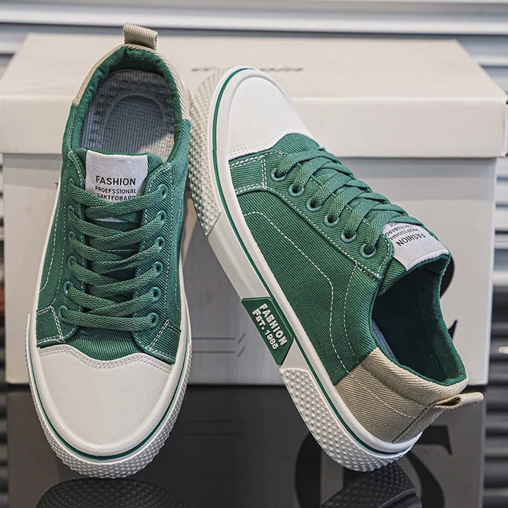 Close-up of men's casual shoes, highlighting breathable material and comfortable fit. Perfect everyday footwear.