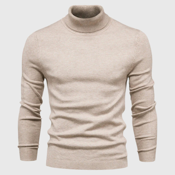 Menswear essential: a classic roll neck jumper for men, combining comfort with elegant, stylish appeal.