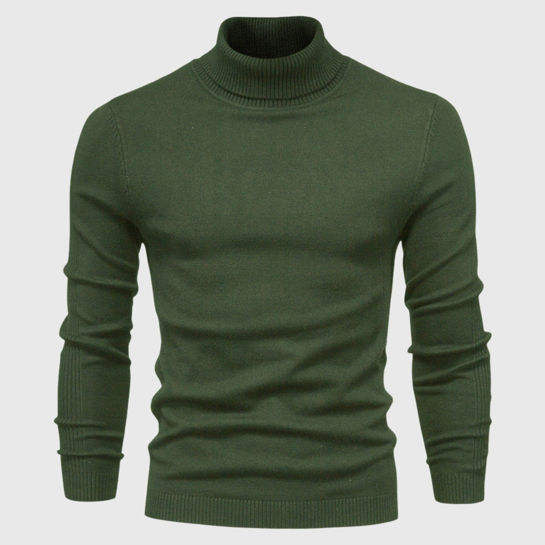 Men's comfy roll neck jumper, a versatile classic for long-sleeve warmth and sophisticated winter fashion.