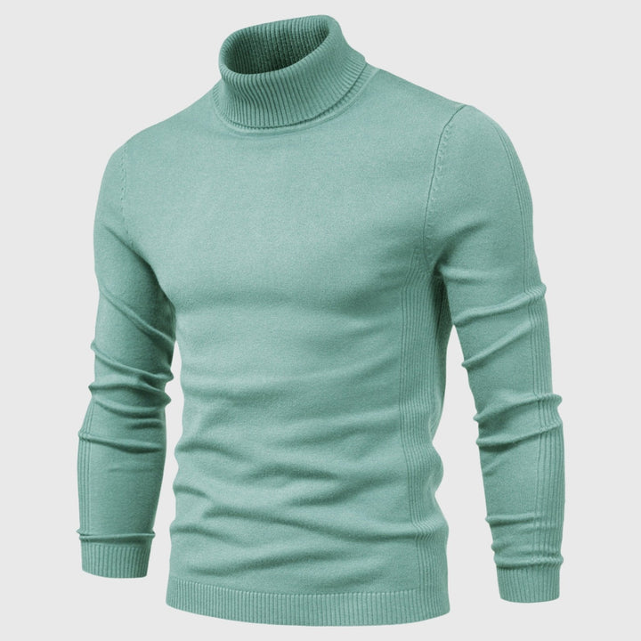 Timeless men's classic roll neck jumper in black, offering ultimate comfort and sophisticated winter style.