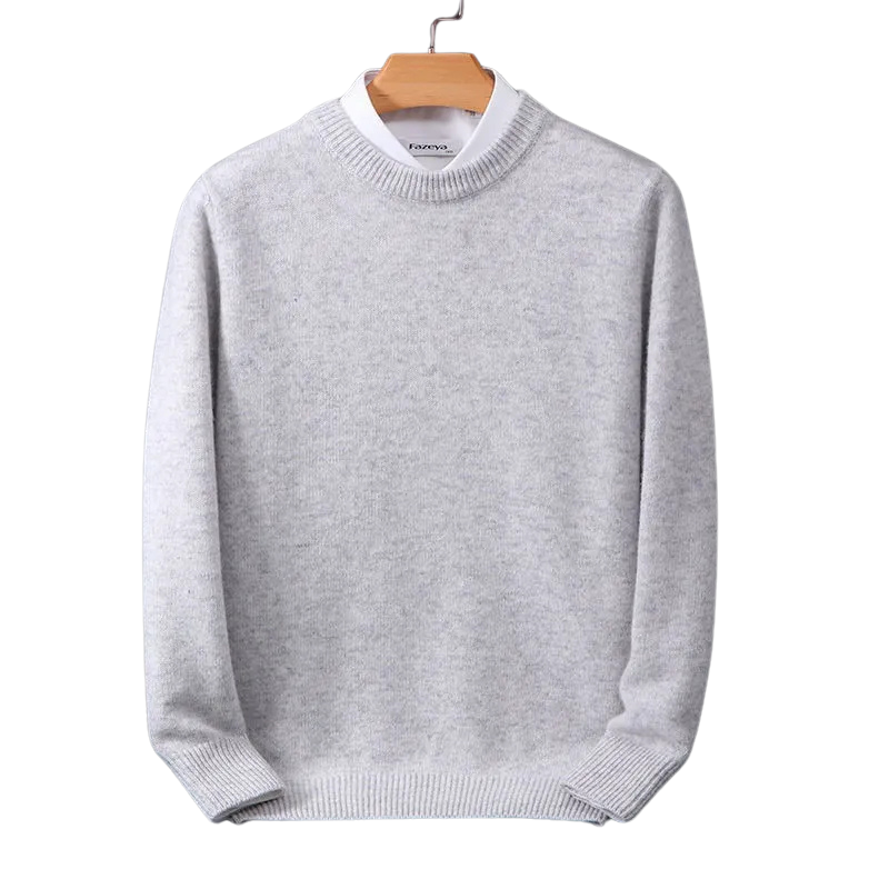 Men's classic round neck sweater in soft knit for everyday comfort and casual wear.