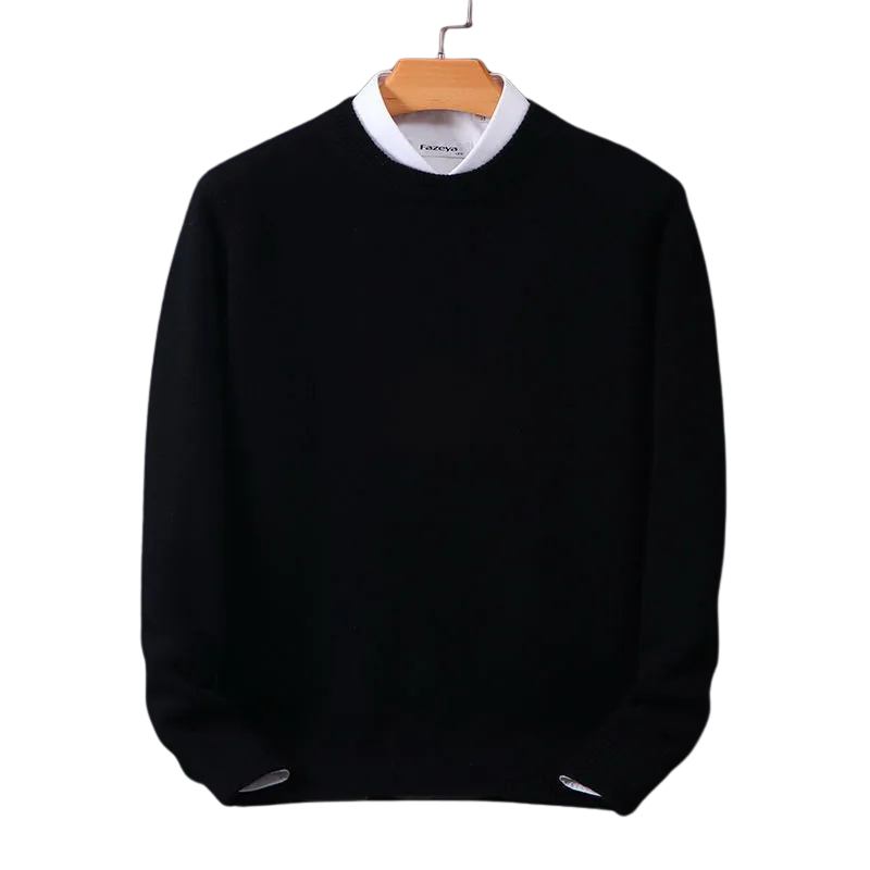 Versatile men's pullover, a classic round neck knit perfect for autumn and winter fashion.