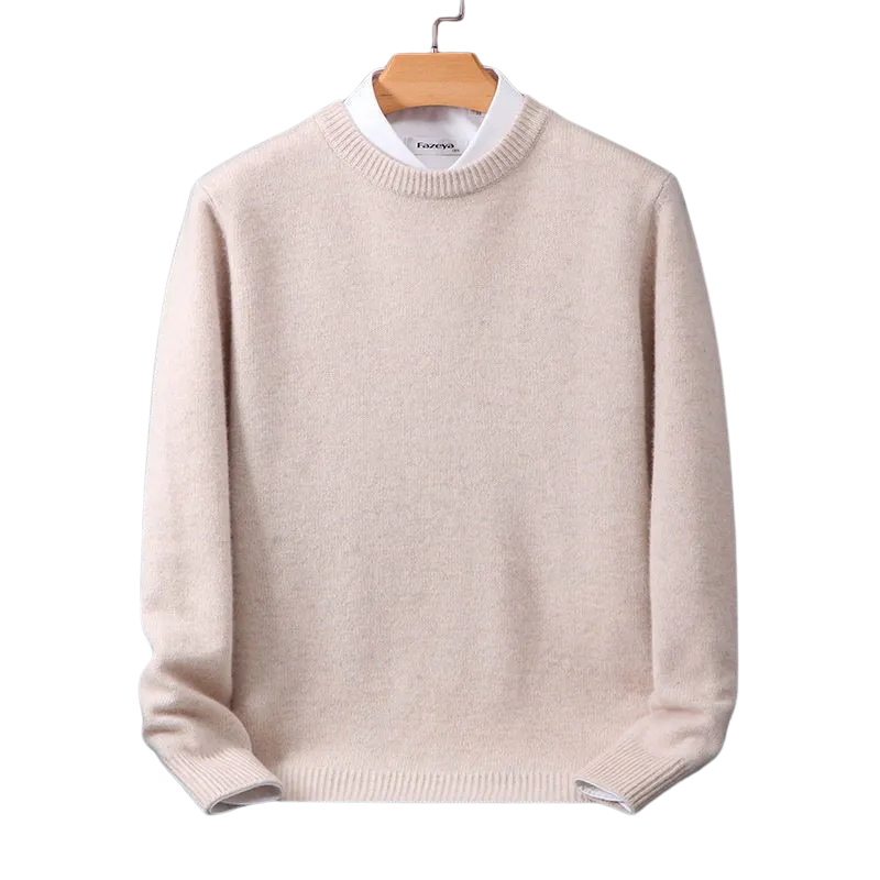 Long sleeve men's round neck sweater, an essential comfortable casual wear item for menswear.