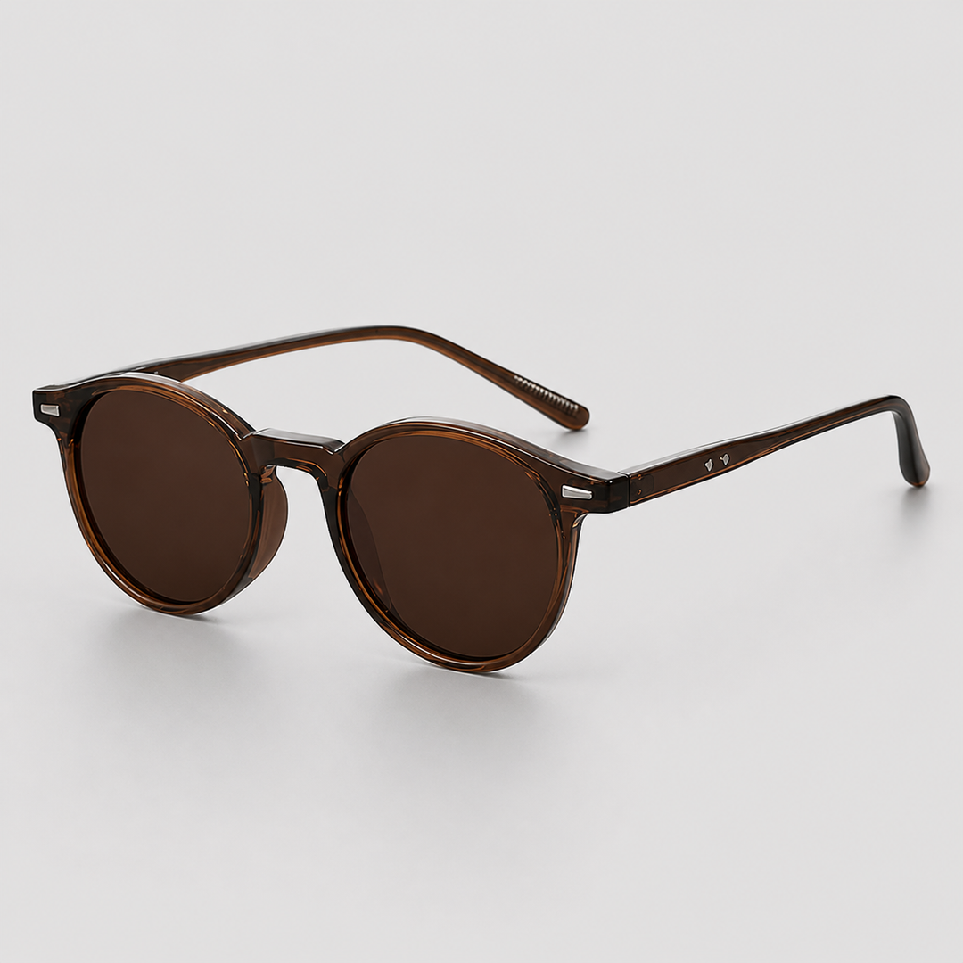 Classic men's round sunglasses, providing sun protection and a fashionable look for any sunny occasion.