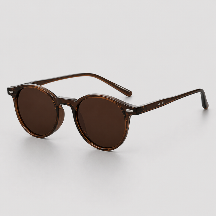Classic men's round sunglasses, providing sun protection and a fashionable look for any sunny occasion.