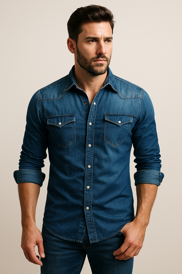 Versatile men's short sleeve button-up shirt, a stylish piece for modern men's casual fashion.