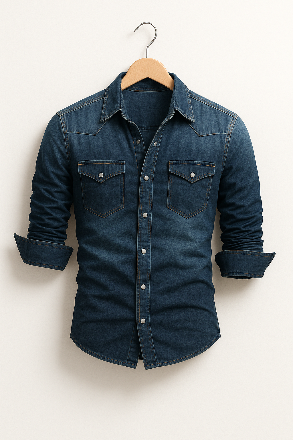 Classic men's short sleeve button-up shirt, ideal for a refined yet comfortable everyday look.