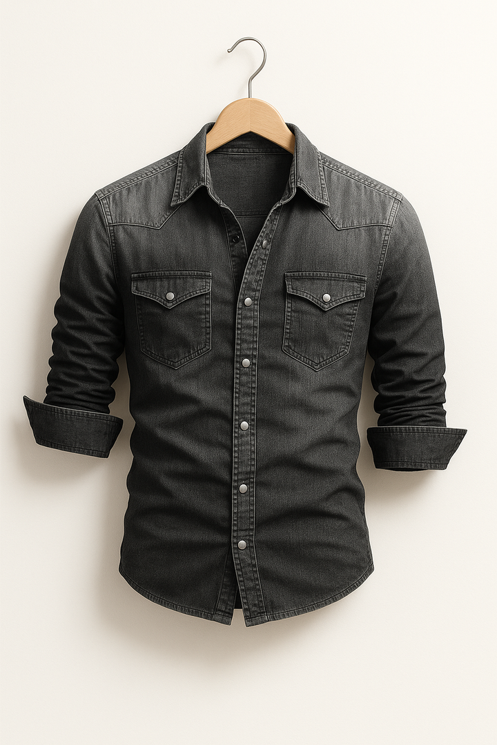 Essential men's short sleeve button-up shirt, a comfortable and versatile staple for casual or smart-casual looks.