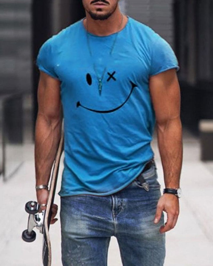 Mens short sleeve crew neck t-shirt, a classic basic top for everyday comfort. Relaxed fit summer tee.