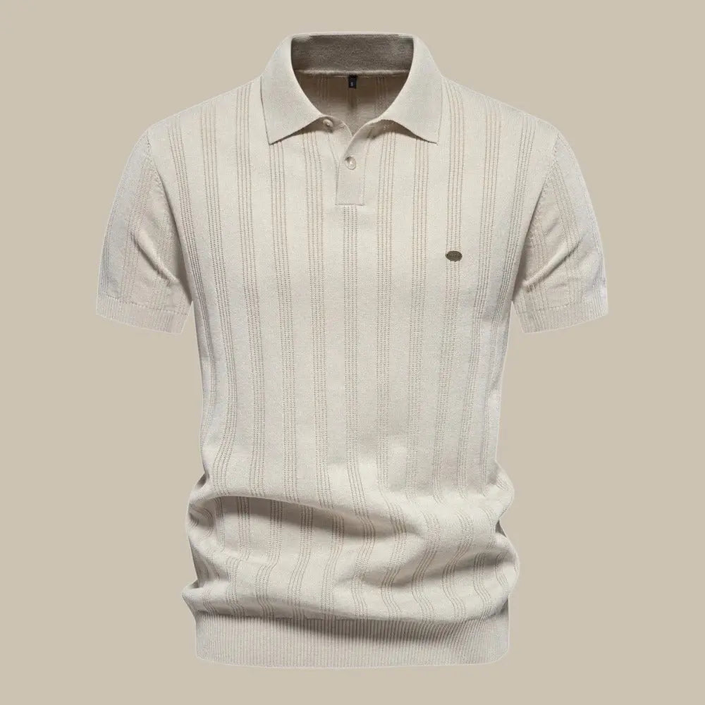 High-quality men's short-sleeve polo, designed for breathability, comfort, & versatile everyday wear.