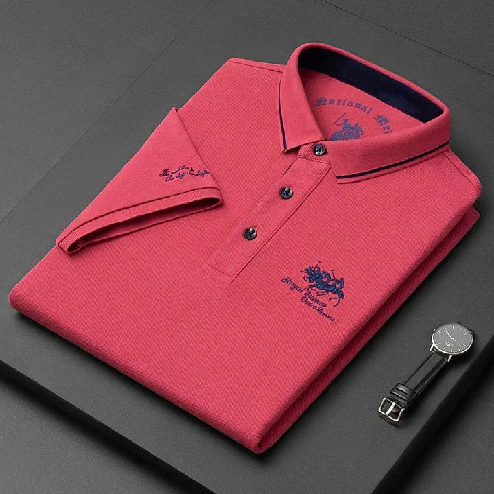 New classic men's polo shirt with short sleeves, designed for casual comfort & a regular fit. Great everyday wear.