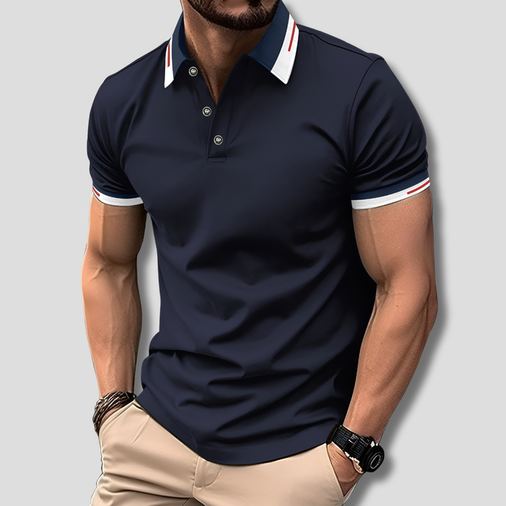 Pink men's classic polo shirt, a stylish & comfortable short sleeve top ideal for casual wear or everyday fashion.