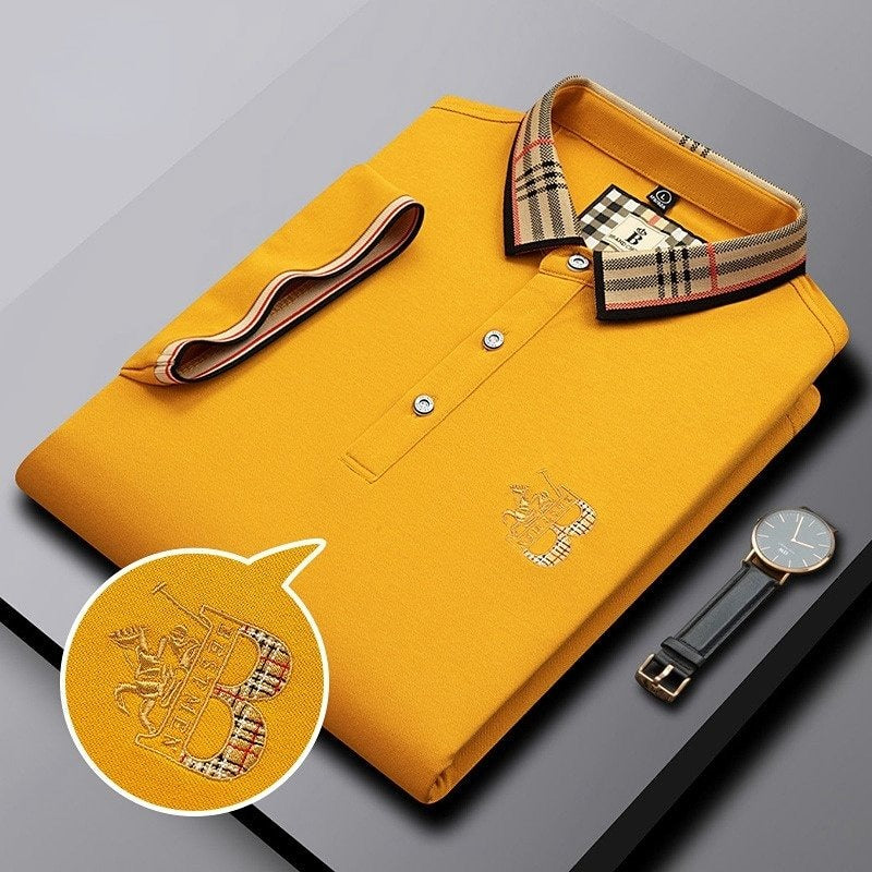 Men's classic short sleeve polo top, comfortable for everyday wear, ideal for a smart casual wardrobe.