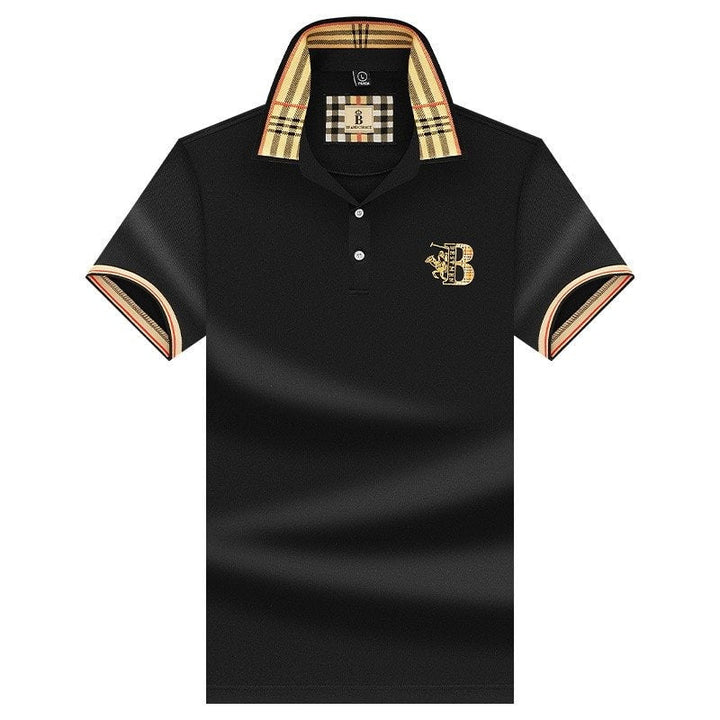 Stylish men's classic polo shirt with short sleeves, a comfortable and versatile top for menswear.