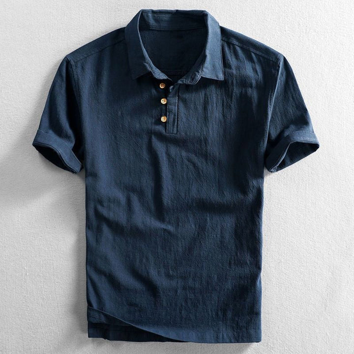 Men's classic short sleeve polo shirt, perfect for casual summer wear & everyday style. Relaxed fit button placket top.